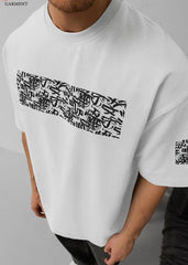 EMBOSED PRINTED DROPSHOULDER T.SHIRT