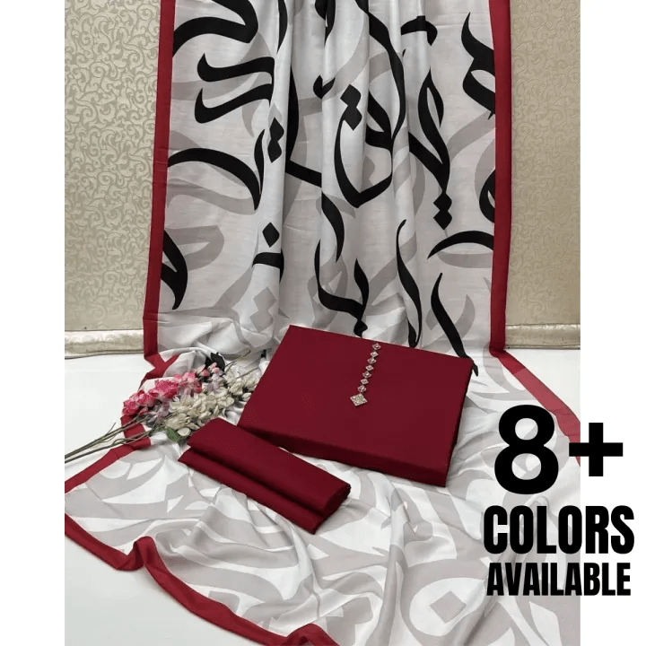 Huroof Kataan Silk Suit By SastaaE